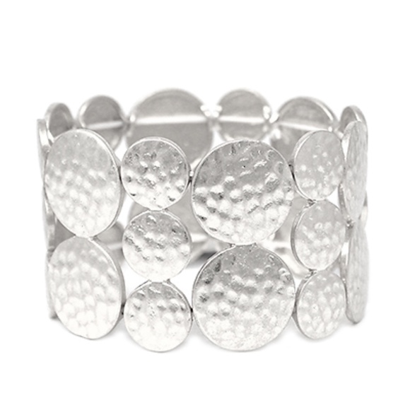 Textured Metal Disk Pattern Bracelet - Picture 2 of 2